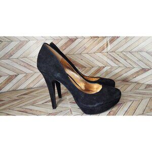 Black Suede Leather BG-Sabellas BCBGeneration Platform High Heel Shoe Size 10 40